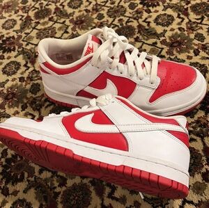 Nike Red and White Dunks